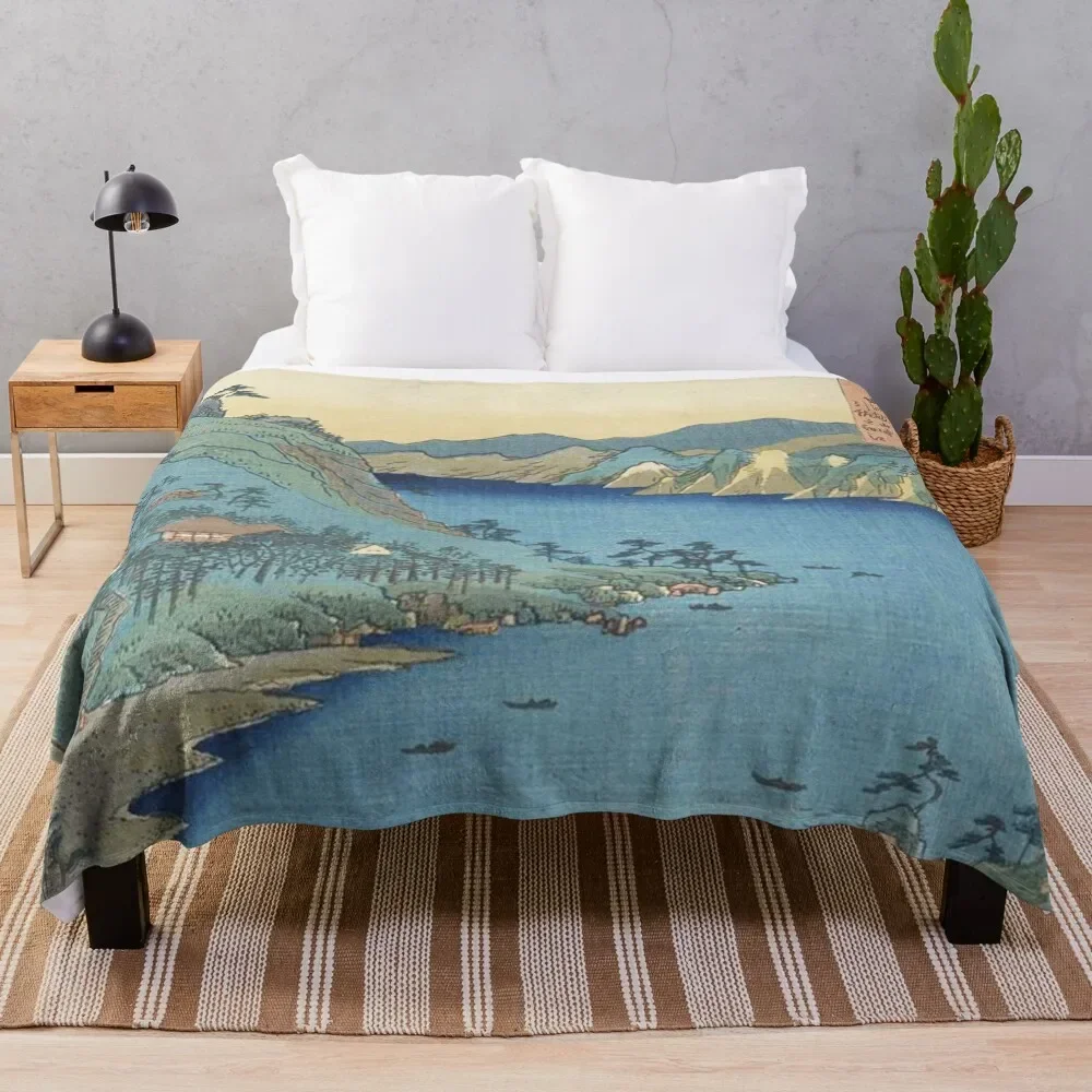 

HD Province of Totomi: Lake Hamana, by Utagawa Hiroshige HIGH DEFINITION Throw Blanket anime Stuffeds Decorative Throw Blankets