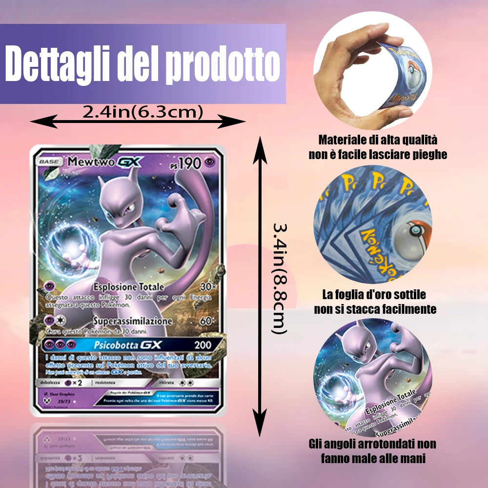 2022 New Pokemon Card Italian 100GX Pikachu Game Battle Shining Pokémon  Cards Kids Toys for Halloween Gift Dropshipping - AliExpress