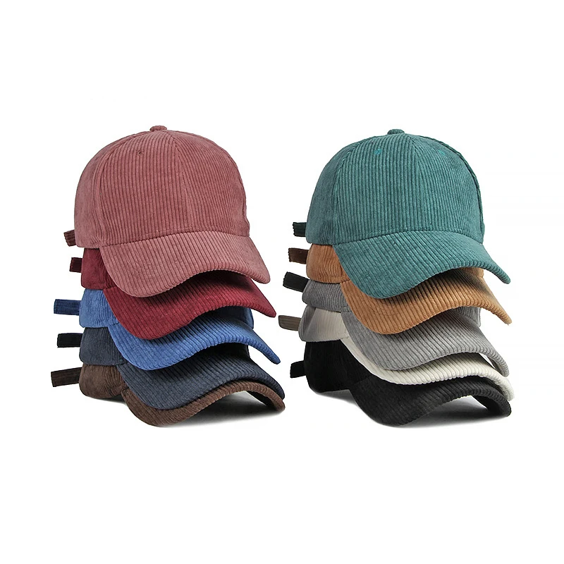 Corduroy Baseball Cap for Men and Women Autumn Winter