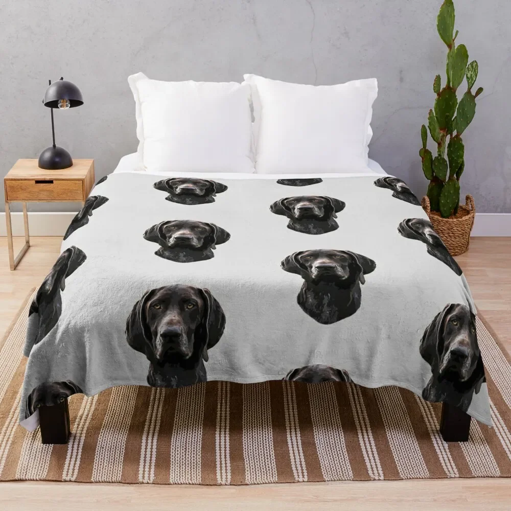 

German Pointer Shorthaired GSP Throw Blanket Flannel Fabric Heavy Plaid on the sofa Blankets