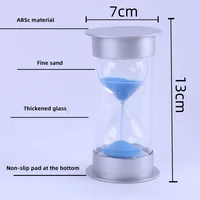 5/10/15/20/30/60 Minutes Mini Silver Lid Hourglass Children Do Homework Clean Teeth Timer Drop Proof Sand Clock Home Ornaments 2