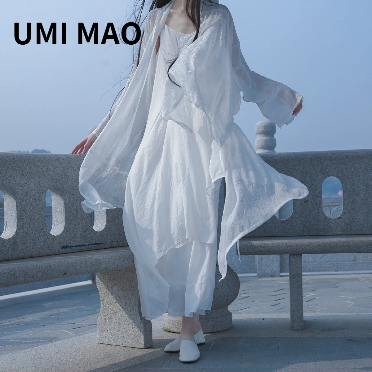 UMI MAO Yamamoto Dark Self-made Heavy Industry Special Crumpled Irregular Elegant Sunscreen Cardigan Female Coat Women Y2K red men suits for wedding custom made groom tuxedo classic fit groomsmen suit blazer man costume homme 3piece coat pants vest