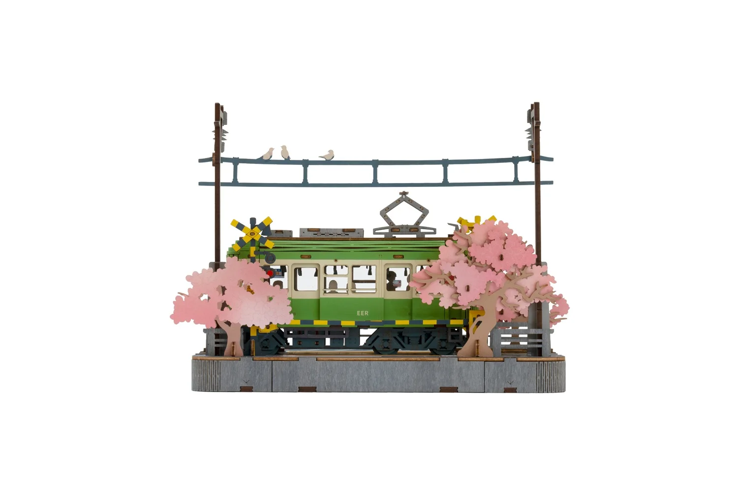 Robotime Rolife Sakura Journey Wooden Assemble Car Eco-friendly 3D Wooden Puzzle for Kids Funny Toys Building Block Kits