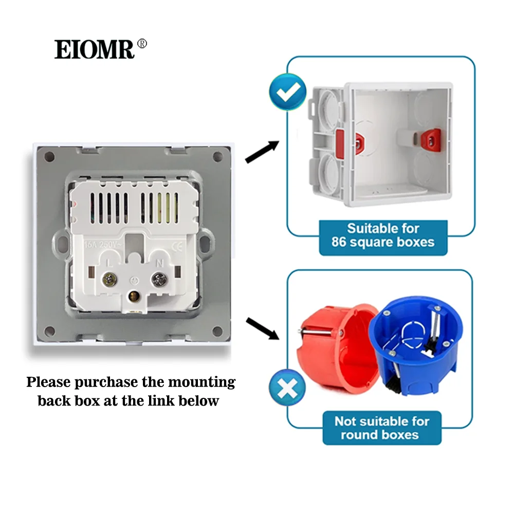 Eiomr preto com interruptor de balancim tomada