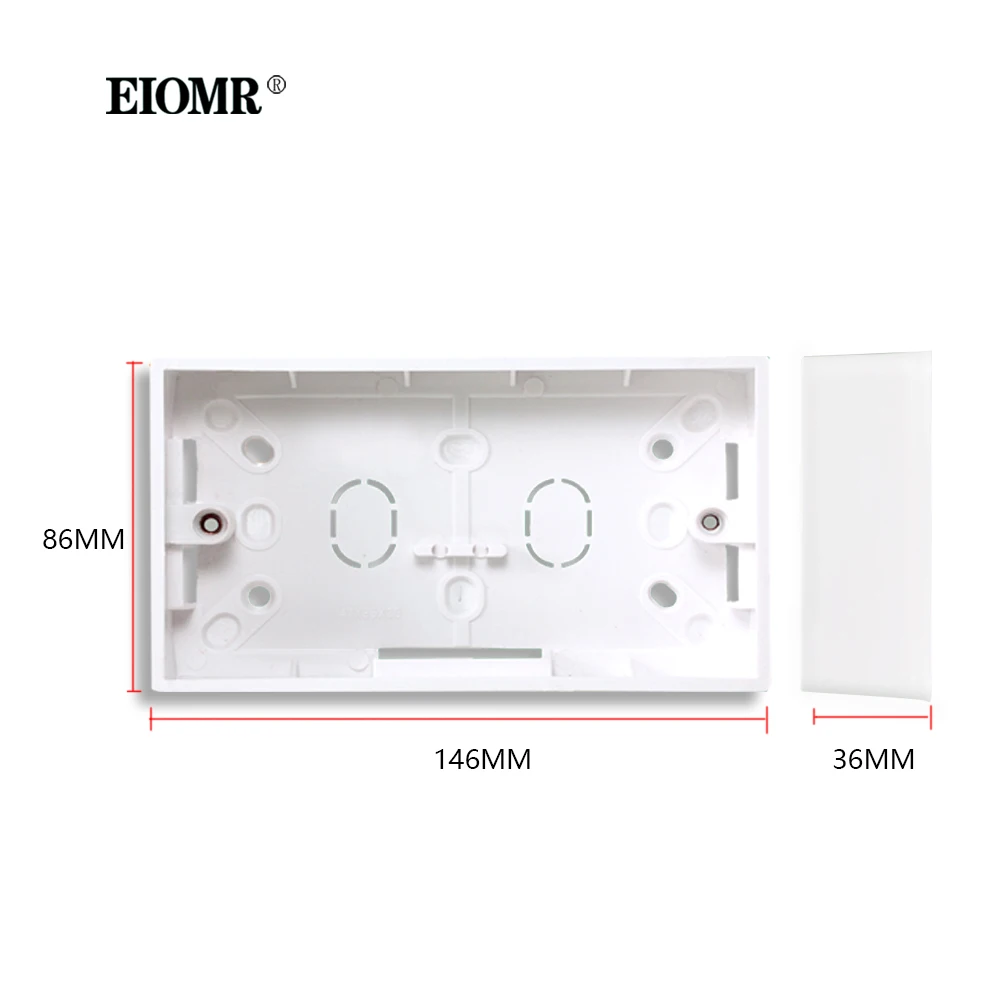 EIOMR Wall Mounting Surface Cassette Simple White 146mm*86mm for EU UK US Standard Switch Power Socket External Mounting Box