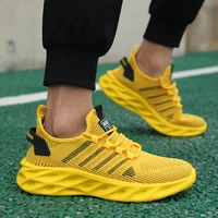 Men Shoes Comfortable Unisex Sneakers Breathable Couple Running Shoes Women Tennis Sports Shoe Size 37-47 Yellow Walking Sneaker - Image 5