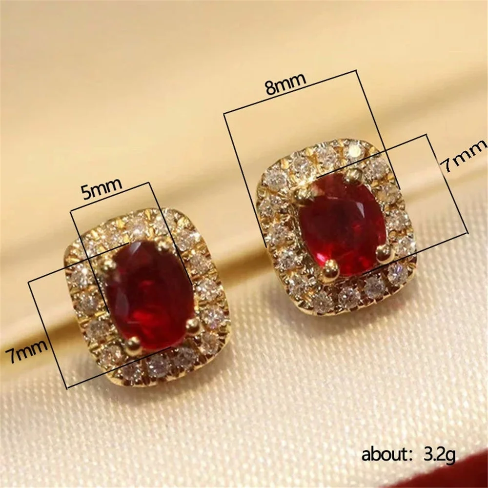 Female Cute Small White Pink Zircon Stone Stud Earrings Vintage Gold Color Wedding Party Gift Jewelry For Women