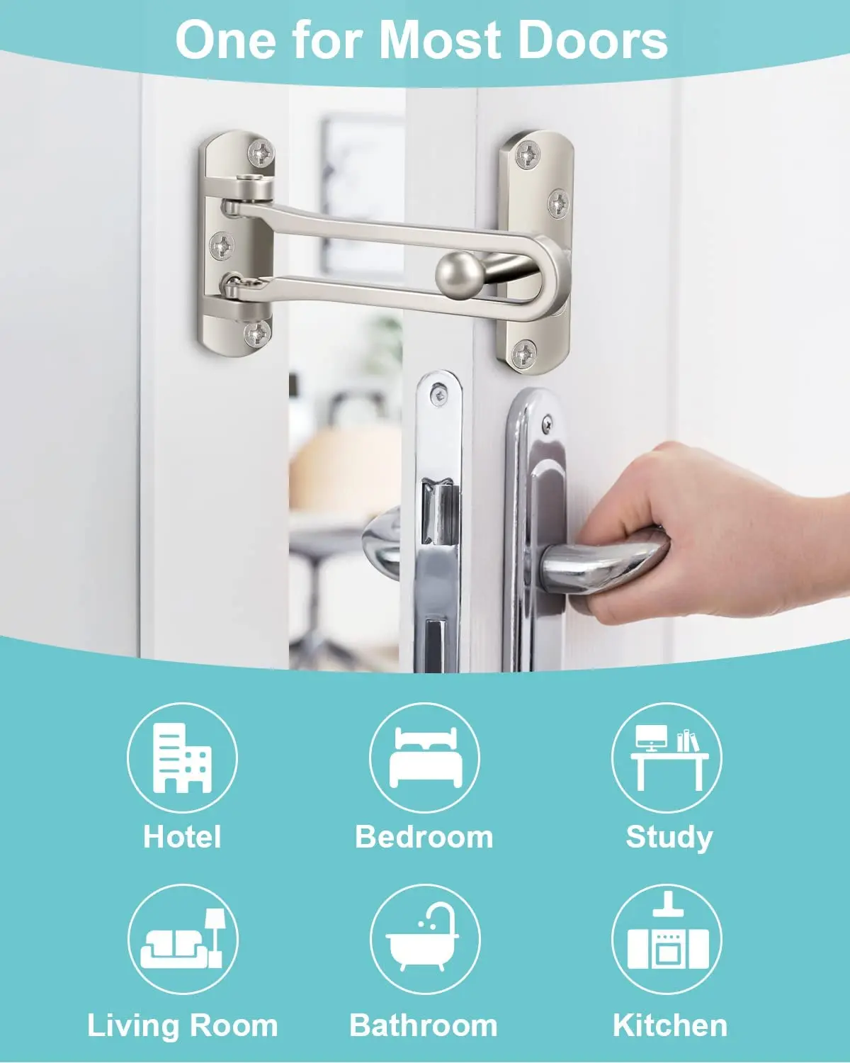 Home Reinforced Lock Security Door Lock Hotel Anti-theft Buttons Home  Bedroom Door Latch - Door Locks - AliExpress