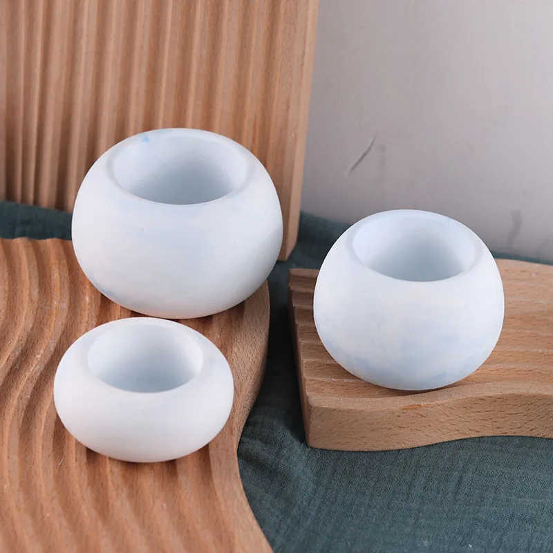 Concrete Flower Pot Mold DIY Round Design Gypsum Crystal Epoxy Silicone Mold Succulent Furniture Craft Decoration silicone mold