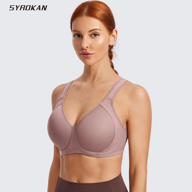 SYROKAN Women Sport Bras Summer High Impact Full Coverage Underwire Molded  Active Workout Running Boxing Bra Tops - AliExpress