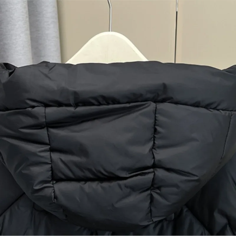 XXXXXXL Fashion Plus Size Women's Parka 2025 Winter New Mid Length heart-shaped Embossed Hooded Warm Zipper Padded Vest 2528