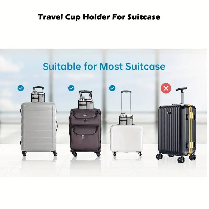 Travel Luggage Cup Holder Durable Free Hand Suitcase Drink Bag Travel Milk Tea Coffee Mugs Holder Fits All Suitcase Handles