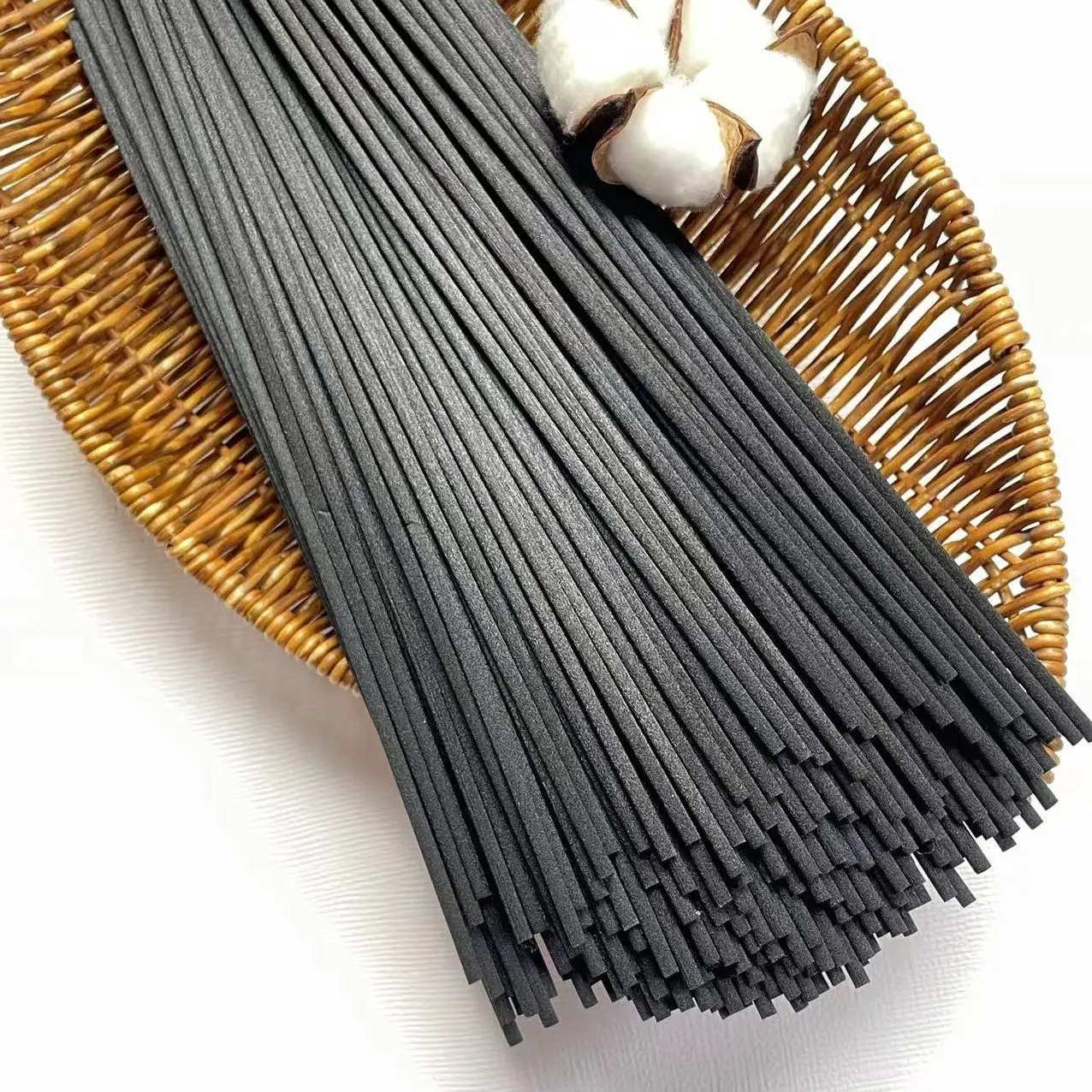 L24CM X Dia3MM Factory Premium Aroma Fragrance Rattan Sticks For Reed Diffuser, Black Fiber Rods for Air Freshener
