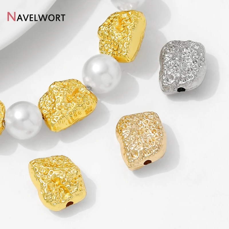 14K/18K 골드 도금 불규칙한 스페이서 비즈, 구슬용 분리기 DIY 팔찌 목걸이 액세서리 만들기용 이형 비즈