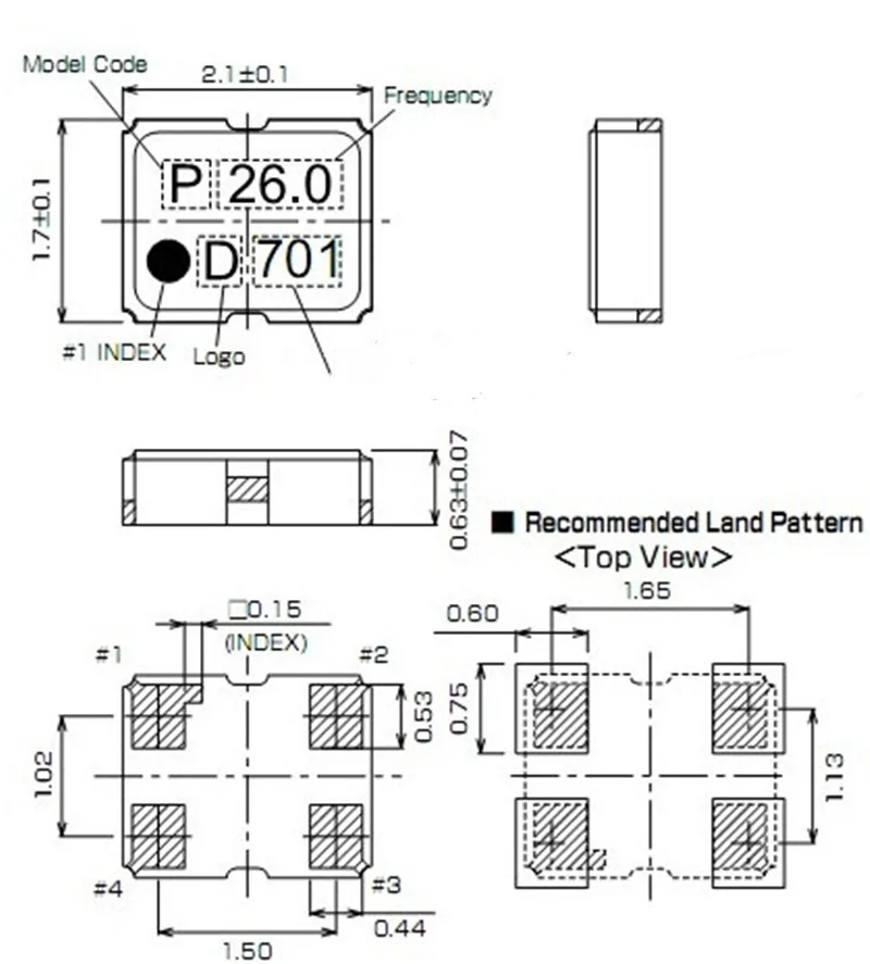 (5pcs) 26MHz 26M 26.000MHZ 2016 TCXO 따뜻한 보조금 수정 발진기 4998 2.0x1.6MM 4PIN 온도 보상 공진기 KDS