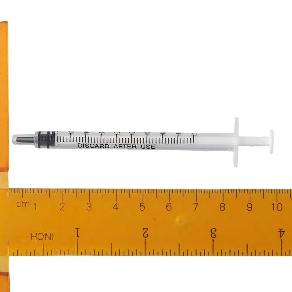 100PCS 1ml/cc Plastic Syringe No Needle with Cap Measuring Syringe Tools Individually Sealed Small Syringe