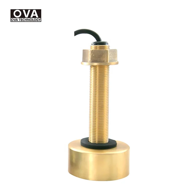 50&200KHz Hull Through Dual Frequency Marine Thru Hull Transducer Probe For Fishing