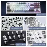 AULA F87 Pro Mechanical Keyboard 2.4g/Usb/Bluetooth Tri Mode Wireless 87 Key Rgb Pbt Gasket 5 Layer Silencing Full Key No Impact - Image 4