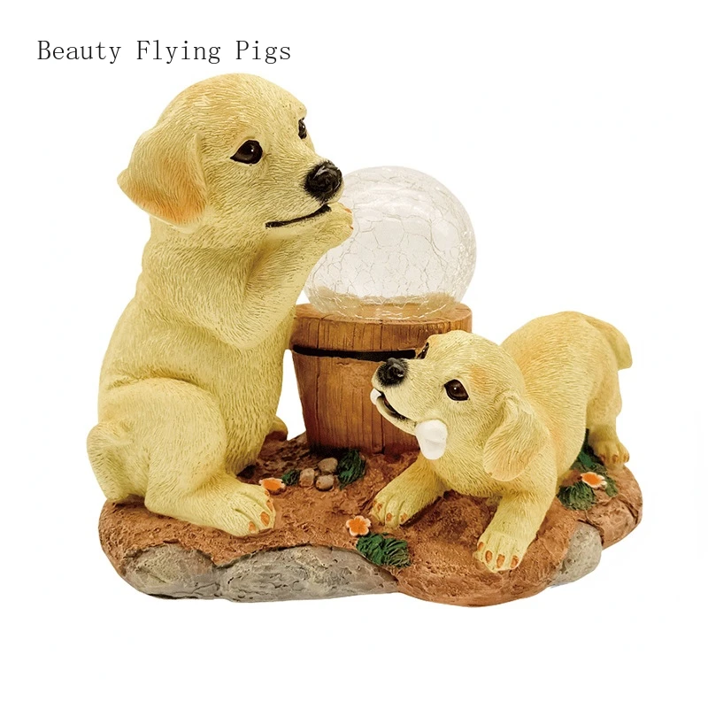 

1pc solar energy Dog crack light Simulated animals outdoors waterproof courtyard garden Decoration home accessories figurines