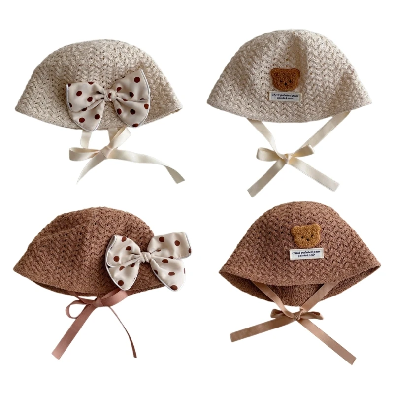 

Baby Hat Sun Protections Hat Bear Pattern Baby Bucket Hat for Boy Girls