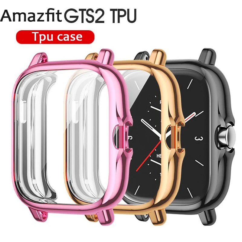 YUYAN Funda protectora de cobertura completa para Amazfit GTS 2 chapado TPU caso para Huami-Amazfit GTS2/GTS 2E Smartwatch Protector Shell A1968
