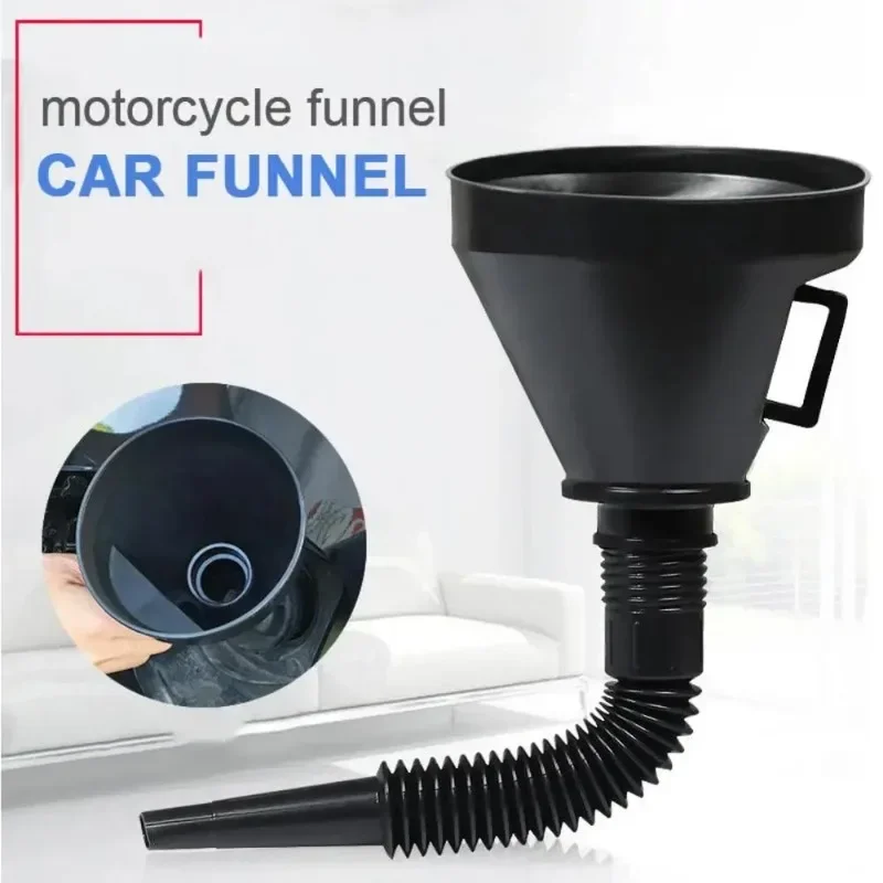 Oil Filter Funnel Car Repair Tool Oil Filling Equipment Filter Flexible Tube Safety Emergency Travel Car Accessorie 1PC