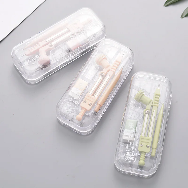 7 In1 Compass Ruler Set Mathematical Geometry Plate Stationery Math for Students Drawing Ruler Protractor Eraser Accessori 2229