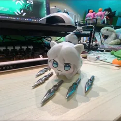 Kawaii Anime Valorant Doll: Cute Desktop Decoration & Holiday Collectible (With Weapon)