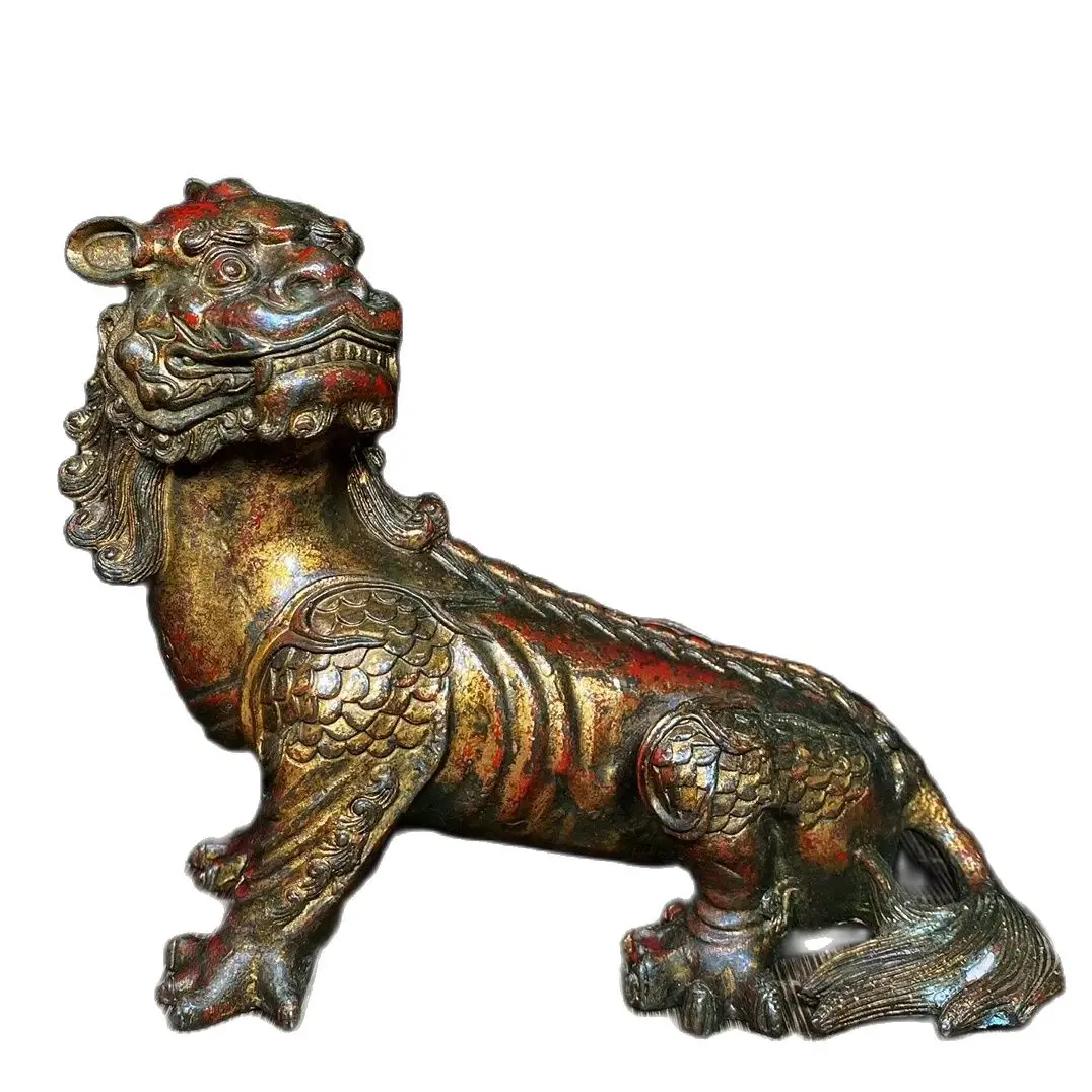 

Old copper tire mud gold listening, height 17.5cm, length 21cm, weight 1.6KG,