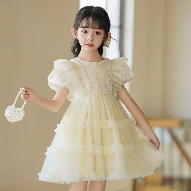 Robe de princesse pour filles, nouveau style d'été, robe d'anniversaire pour petite fille, robe Lolita à la mode pour enfants, robe à manches courtes 1