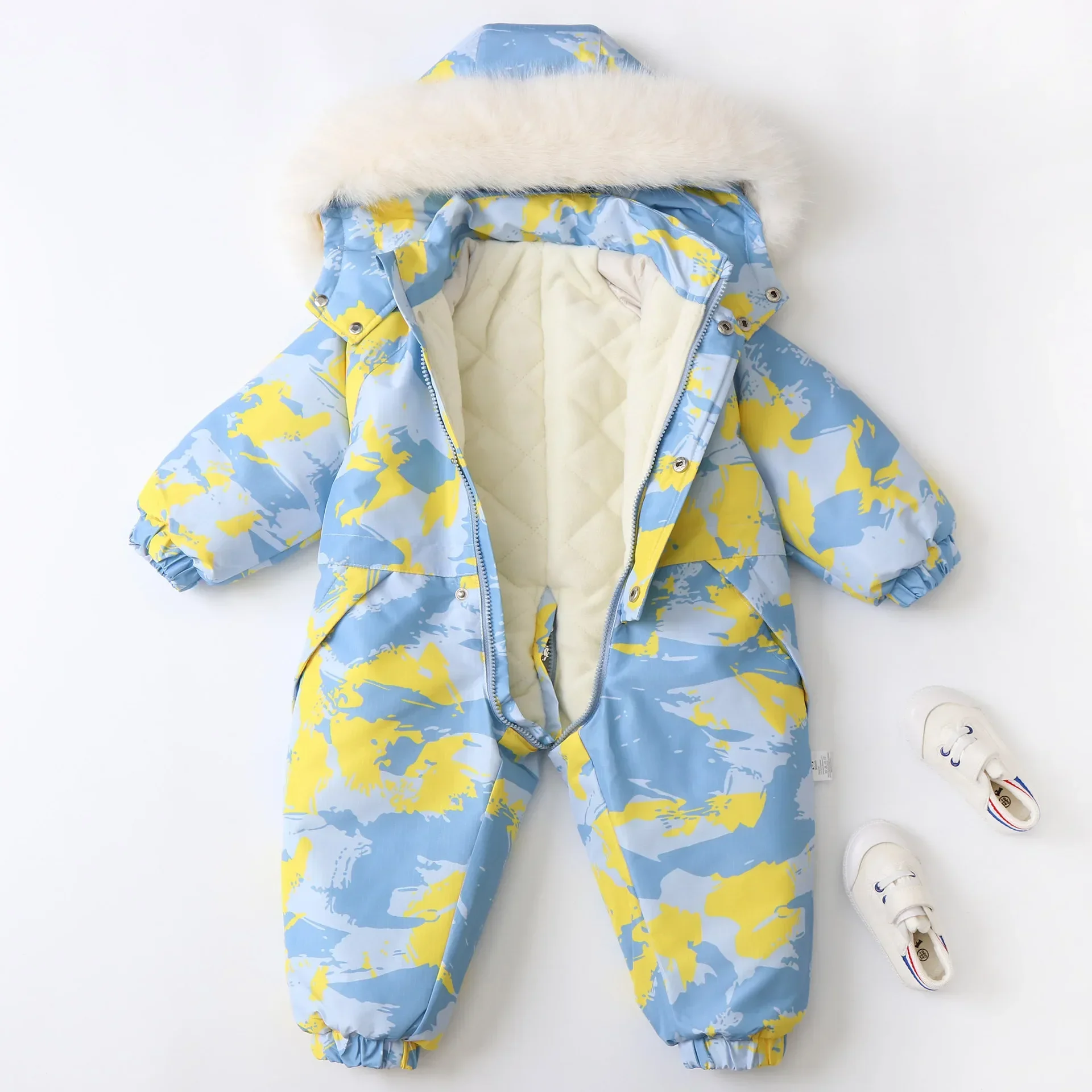 Winter Kids Snow Suit Floral Printed Ski Coat