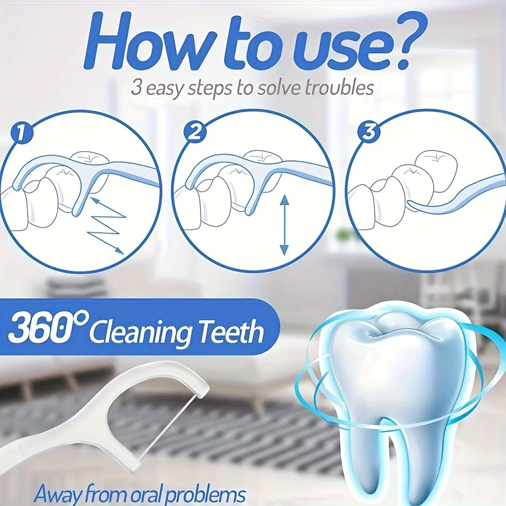 Teeth Flosser 10 pcs/box Portable Disposable Floss Picks Convenient Practical Travel Camping