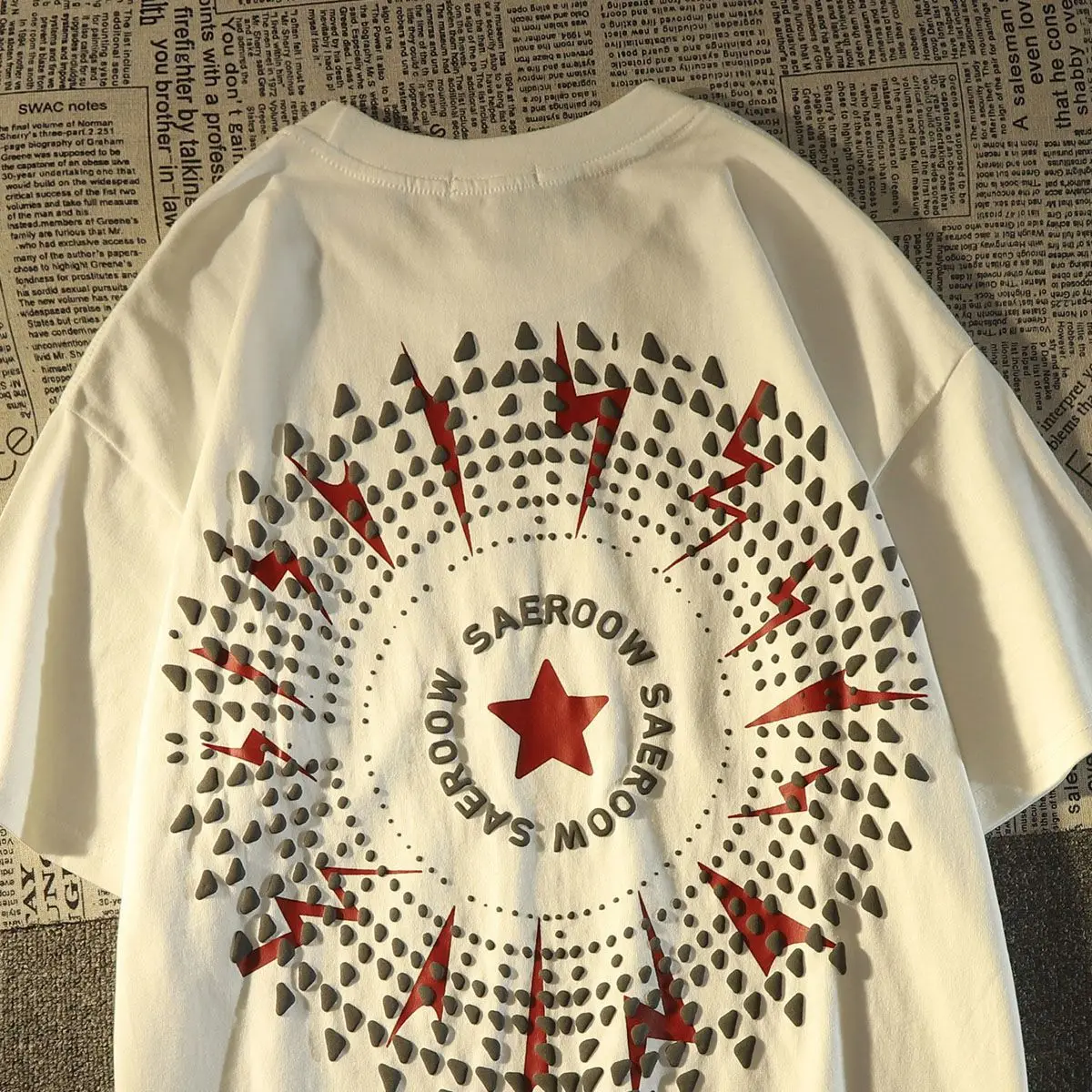 

Kpop Y2k Unif Women Thunder Star Printing Harajuku Style Women's Fashion Short-Sleeved T-shirt Korean Graphic Tees Women