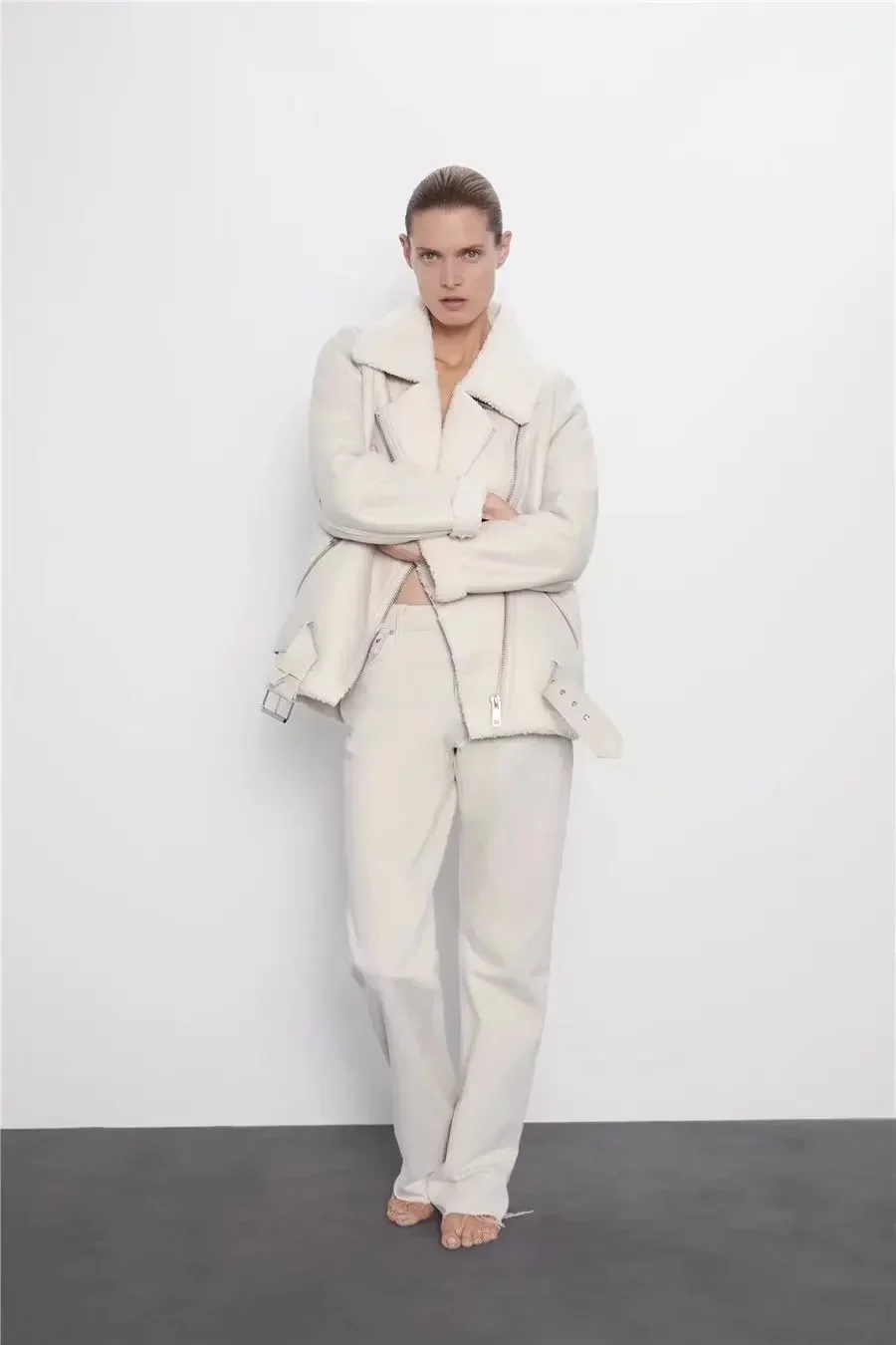 

Winter Thick Women Suit Jacket Coat Formal Casual Blazer Elegant Female Warm Leather Business Work Wear Office Lady Outfit