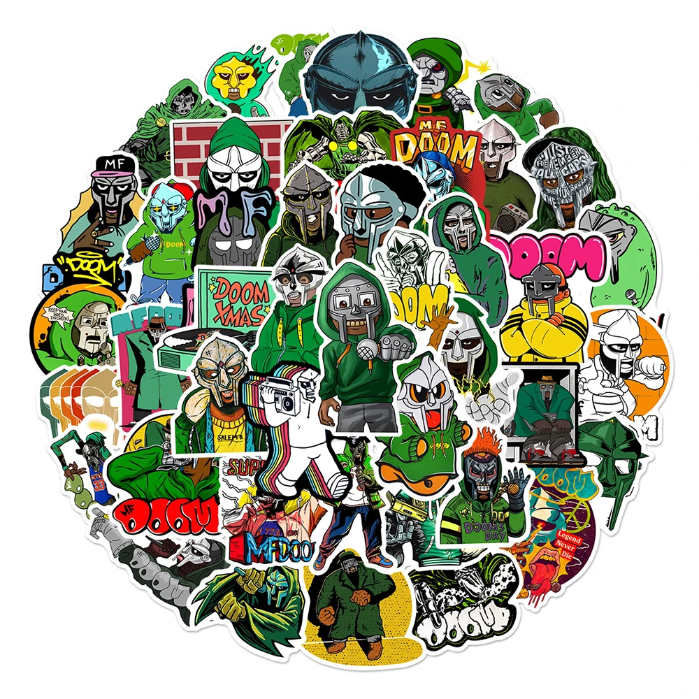 10/30/50PCS Hip Hop Rapper Mf Doom Aufkleber Sänger Graffiti DIY Skateboard Telefon Gepäck Laptop Gitarre spielzeug Aufkleber Für Fan Kinder – Detail 2