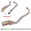 51MM Header Pipe For Kawasaki Z125 Until 2018 Z125 Pro Until 2022 Motorcycle Exhaust Pipe Steel Front Connect Link Tube Slip On