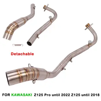 51MM Header Pipe For Kawasaki Z125 Until 2018 Z125 Pro Until 2022 Motorcycle Exhaust Pipe Steel Front Connect Link Tube Slip On