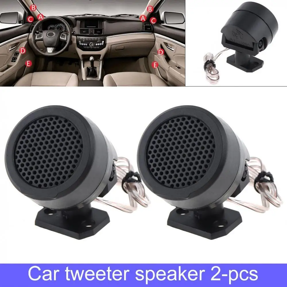 2 Pcs 500W Pre-Wired Tweeter Speakers Car Audio System Vehicle Door Auto Audio Music Subwoofer Electronic Accessories Speaker