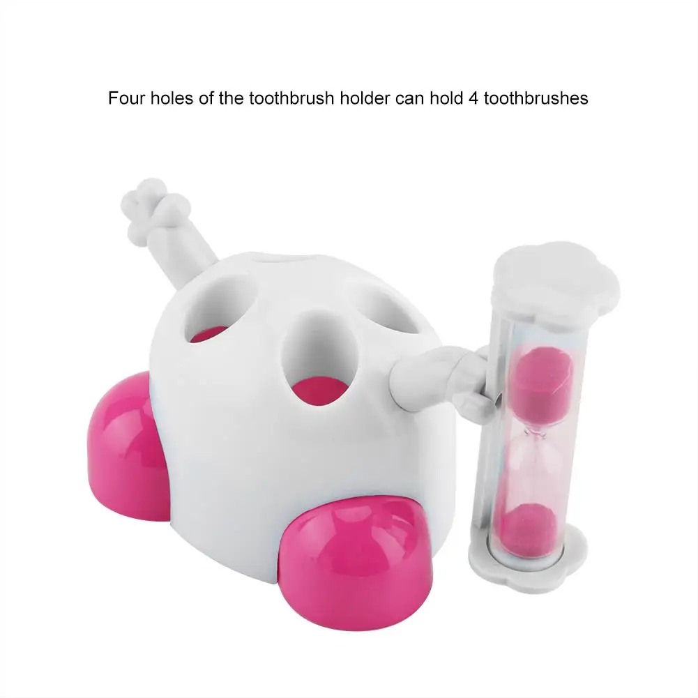CartoonToothbrushHolderChildrenToothBrushingHourglass3MinutesCountdownTimerBathroomOrganizerHardwareAccessories