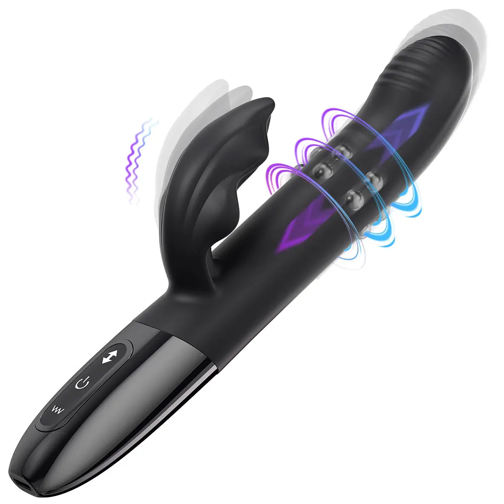 Thrusting Rabbit Vibrator G Spot Clitoral Massager 5 Thrusting Rotating 10 Vibrating Modes Vagina Stimulator Sex Toys for Women