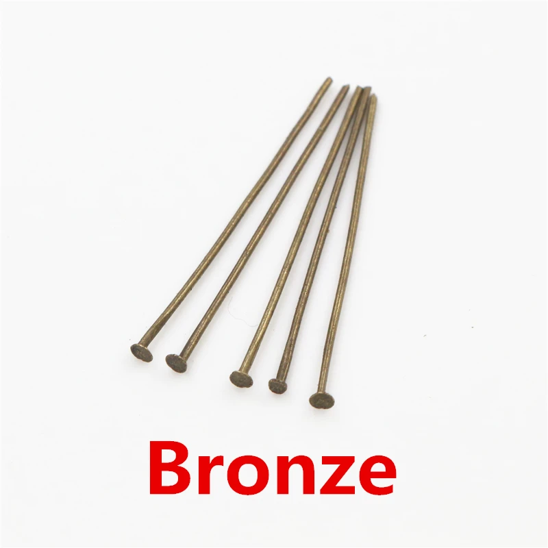 200pcs Flat Head Pins – 20-60mm in Bronze, Rhodium, Black, Gold, Silver for DIY Jewelry 4