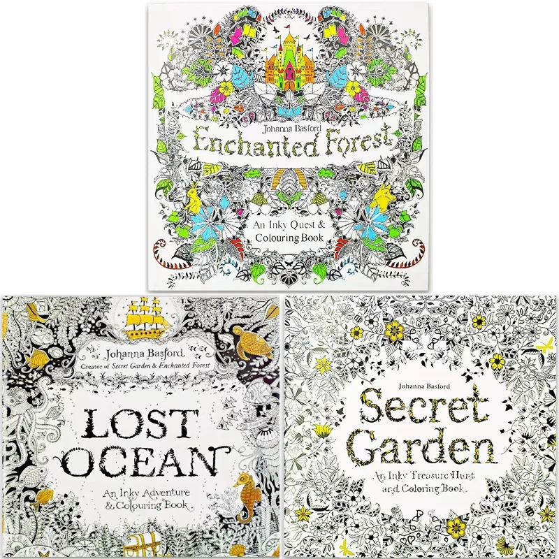 3 Books Different Secret Garden Coloring Book For Adults Children' Learning Painting Graffiti Art Drawing Book Stationerys Gifts 6