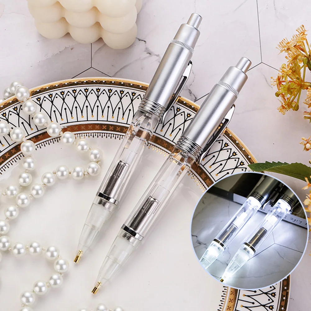 5D DIY Diamond Painting Pen 1-20Pcs with LED Lighting Luminous Point Drill Dotting Pen Rhinestone Picture Drawing Tool Handcraft