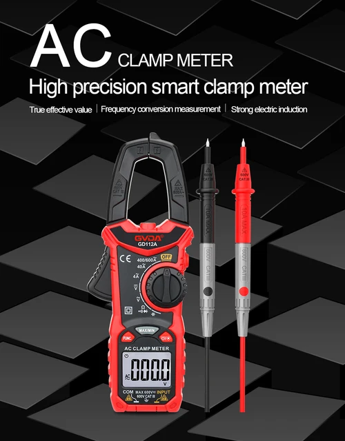 Pinza Amperometrica Digitale - Misura Corrente AC/DC, Tensione, Temperatura, Capacit&agrave;, Con NCV E HOLD