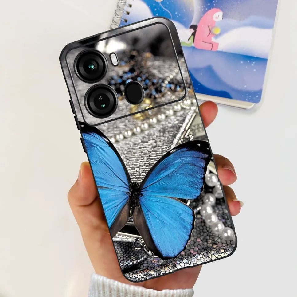 Lovely Astronaut Soft Silicone TPU Black Phone Cover, 6.6