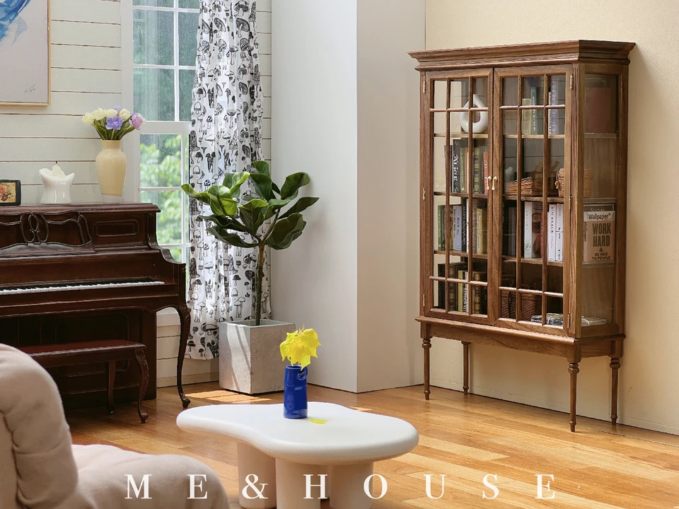 1/6 bjd ob11ミニチュアドールハウス家具ミニモデルガラスキャビネット