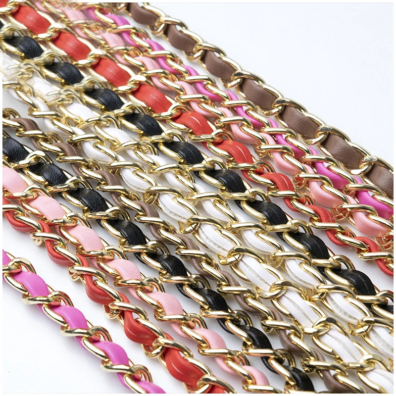 PU Metal Braided Chain Shoulder Strap for Bags Detachable Replacement Bag Strap Handbag Bag Long Belts Chain Bag Accessories