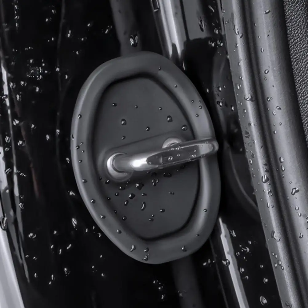 

Гибкая силиконовая накладка на дверную защелку, защитный чехол, Универсальная автомобильная дверная защелка, силиконовые чехлы для защиты от шума, набор