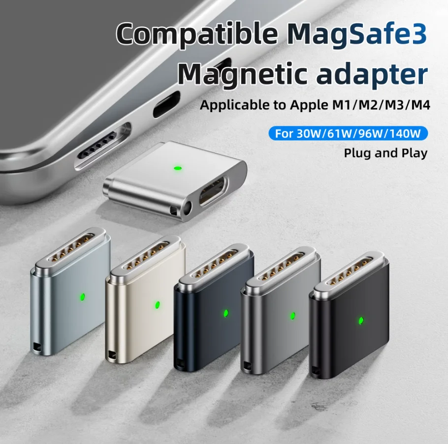 Compatible with magsafe3 Magnetic Fast Charging Adapter PD 100WType-C to magsafe3 Adapter for Macbook Air/Pro M1/M2/M3/M4