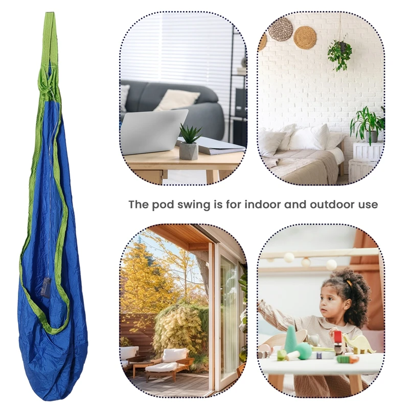 Light Up Kids Pod Swing Seat,Therapeutic Sensory Swing,Hug Ceiling Snuggle Swing, Adjustable Fabric Hammock 3